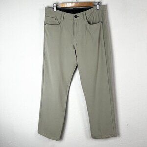 QOR Pants Khaki Stretch Straight Leg "Gym Jean" Active Pants HEMMED Size 33 Golf